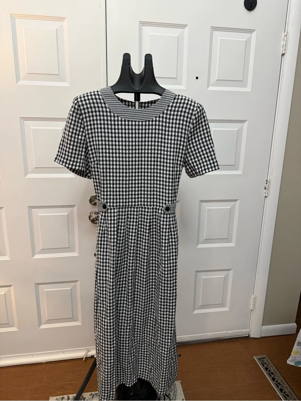 Kathie Lee Collection Black and White Gingham Maxi Dress - Picture 1 of 6